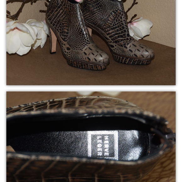 croc print ankle boots